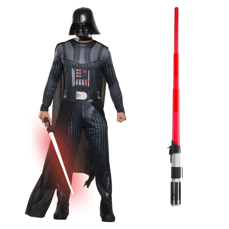 Get Your Hands On The Hottest Star Wars Costume Adult Lightsaber Bundle Basic Darth Vader